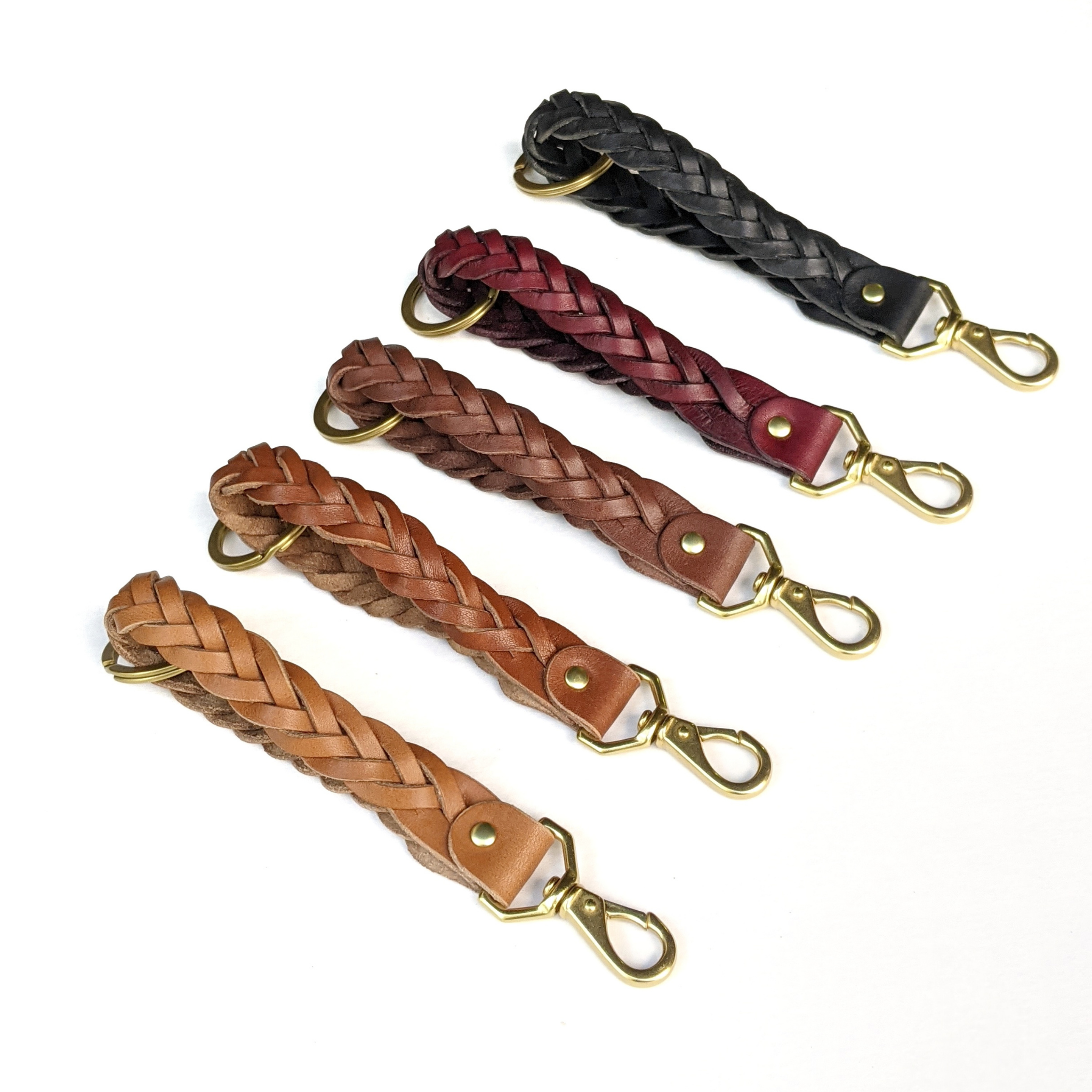 Black Leather Braid & Bead Key Chain #AKC9038K - Jamin Leather®