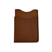 Load image into Gallery viewer, Ready to Ship Tan Minimalist Card Holder with Mandala Stamp

